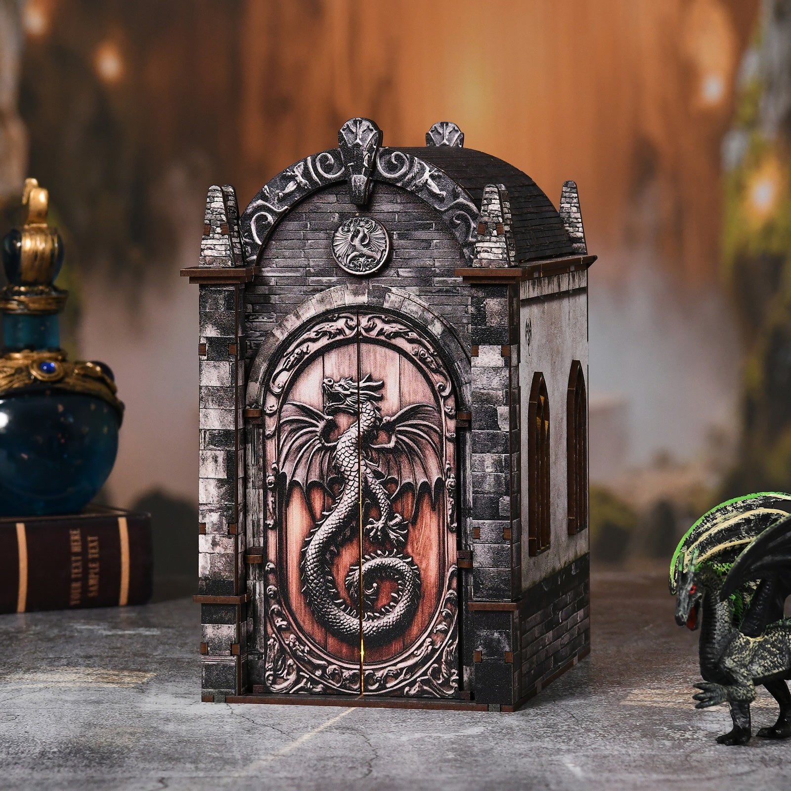DIY Book Nook Kit 3D Wooden Puzzle - Dragon's Treasure Labyrinth