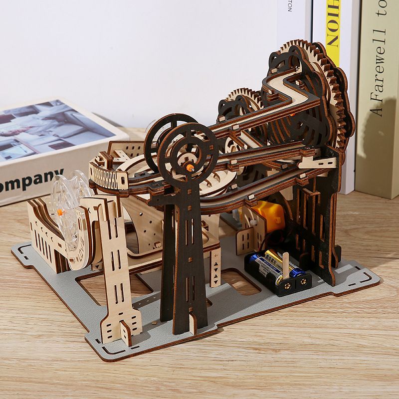 Electric 3D Wooden Puzzle Mechanical Marble Run Kit